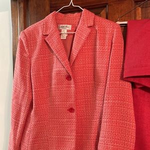 Judith Hart both lined Jacket P14 & Pants P12 Petite sizes, rust/orange color.